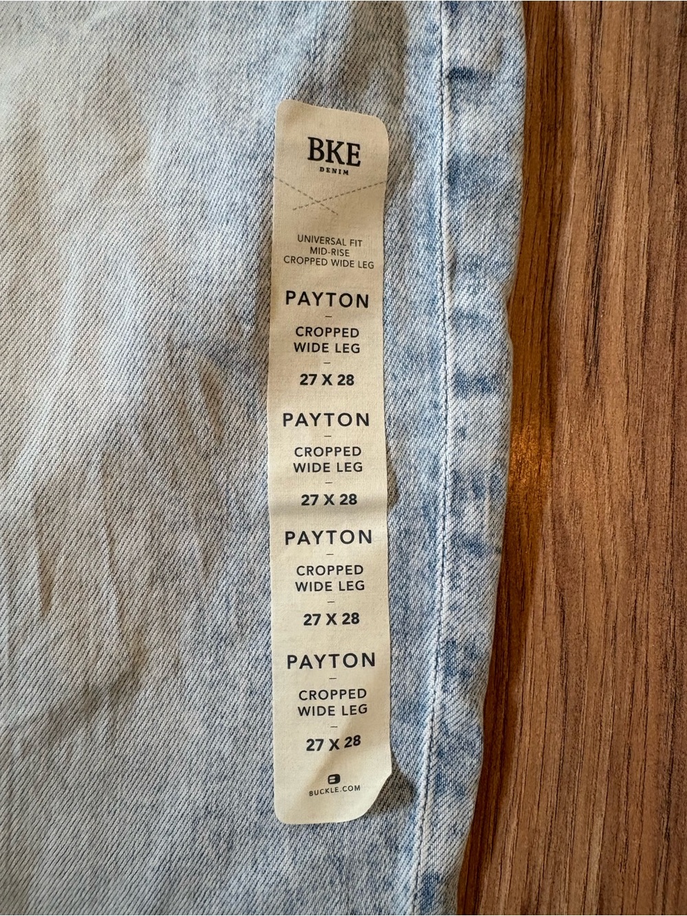 BKE Light Blue Wide Leg Jeans with Raw Hem - Picture 3 of 4